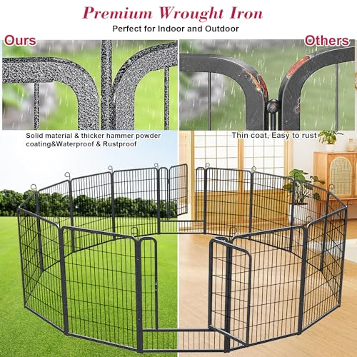 Dog Playpen 32 Inch 10 Panels Outdoor Dog Fence with Lock C803