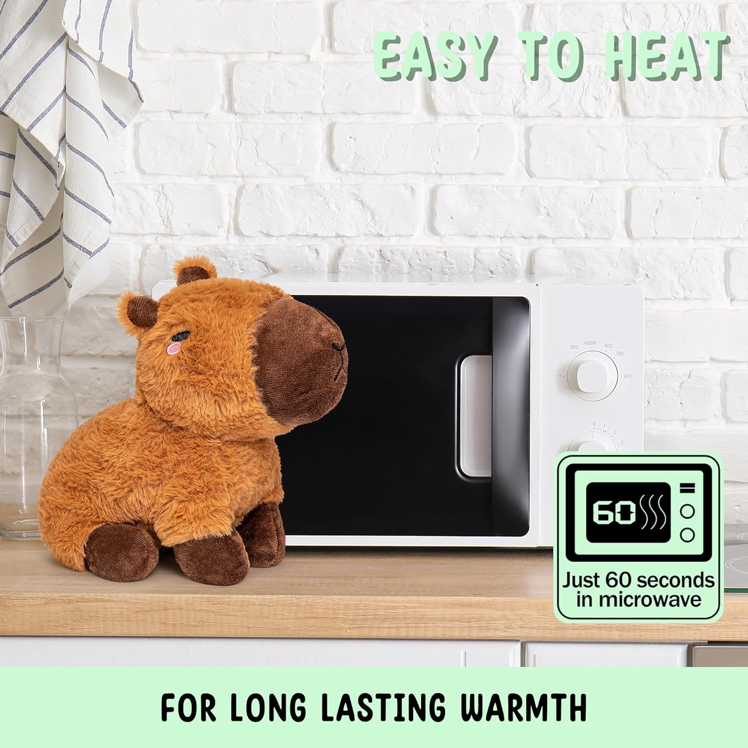 Capybara Microwavable Heating Pad Plush Toy for Women and Kids J3687