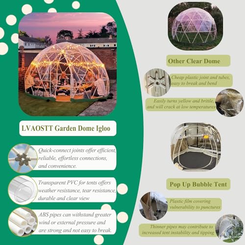Garden Dome Igloo 12FT Clear Bubble Tent Outdoor Weather Proof Camping Patio G12136