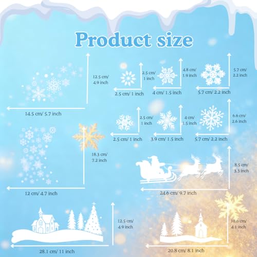 226 PCS Snowflake Window Clings, Reusable Winter Window Decals for Holiday Decor M46237