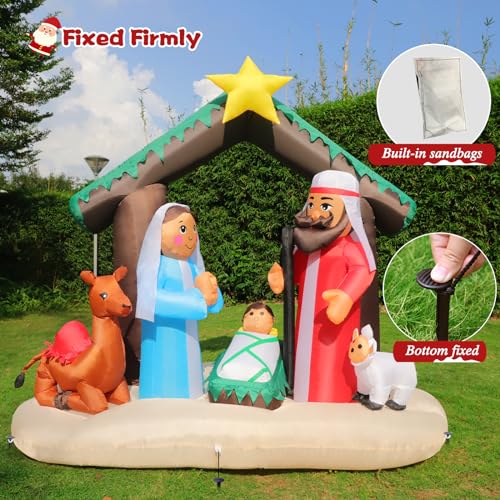 8 FT Christmas Inflatables Santa Claus with Gifts Bag, LED Light, Outdoor Decor F2174