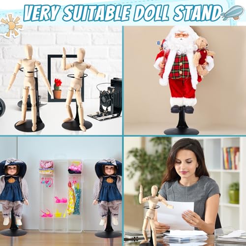 24 Pcs Adjustable Doll Stands for 8"-12" Action Figures (White, Silver) K3185