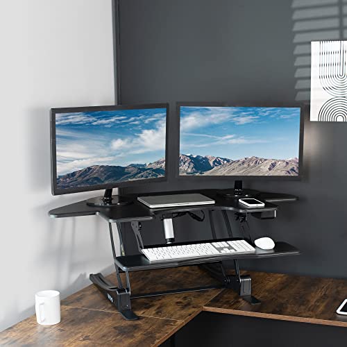 VIVO VE Series 43 inch Electric Height Adjustable Standing Desk Converter, Black Y899383
