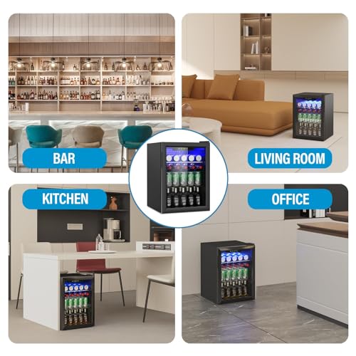 Compact Freestanding Beverage Refrigerator and Skincare Fridge, 0.9 Cu Ft Mini Fridge N768451