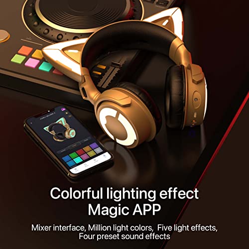 YOWU Cat Ear Headphones 4GS Wireless Bluetooth Noise Cancelling Headset with Mic Q849