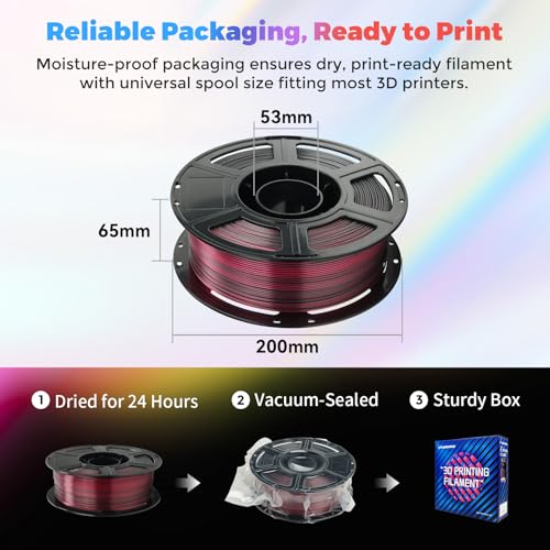 FLASHFORGE Silk PLA Filament 1.75mm, 1kg Spool V8381