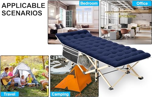 Camping Cot with Mattress, Portable Folding Bed with Carry Bag for Adults C4766