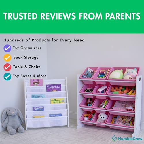 Humble Crew Kids Toy Storage Organizer with 12 Plastic Bins, Grey/White O74556