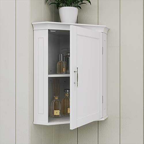 RiverRidge Somerset Corner Storage Wall Cabinet, White Q976