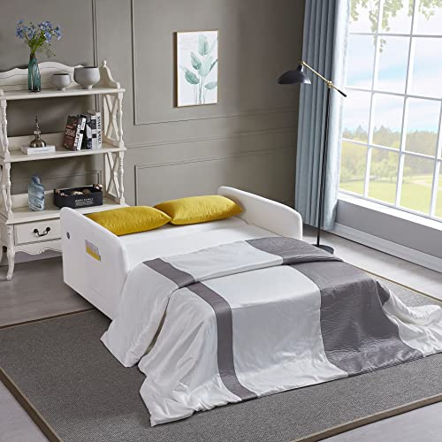Velvet Tufted Futon Sofa Bed with Adjustable Backrest O99053
