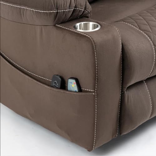 Lift Chair Recliner with Massage and Heat, Heavy Duty for Seniors, Brown V12888