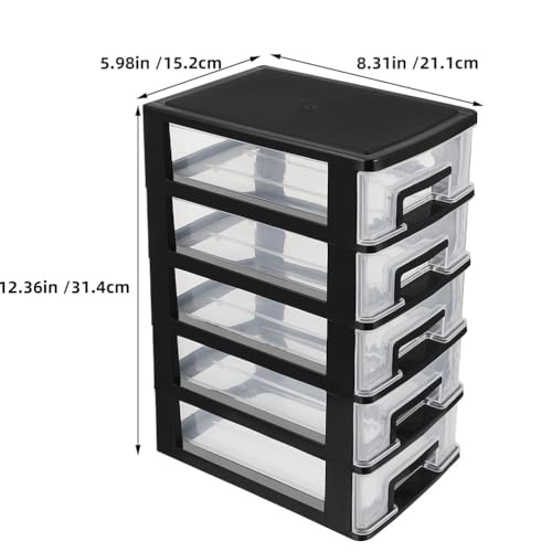 Angoily 4 Drawer Desk Organizer, Plastic Storage Box for Office and Bathroom D28845