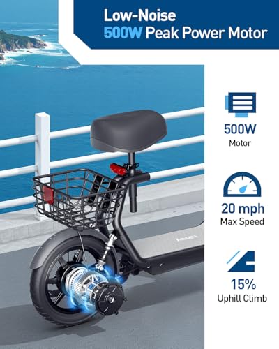 Hiboy Q2 Electric Scooter with Seat for Adults, Foldable, 500W Motor Z6624