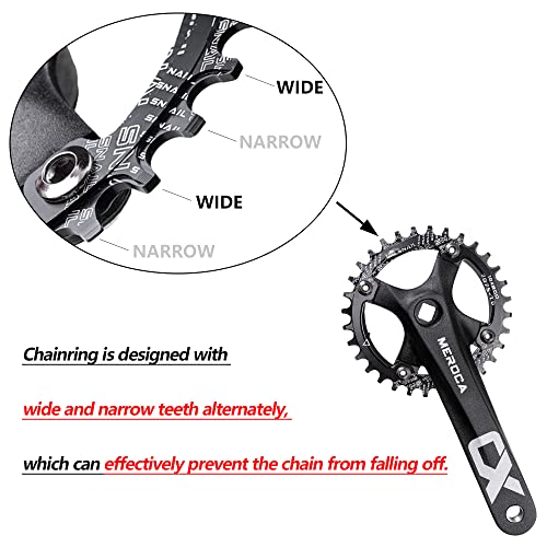Cyclon Single Speed Square Taper Crankset 170mm MTB 104BCD Narrow Wide Chainring F6810