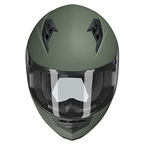 GLX GX11 Compact Motorcycle Helmet Matte Black Large Full Face Tinted Visor DOT Q2653