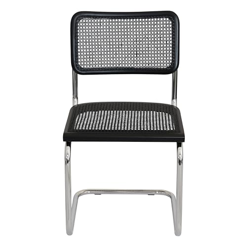 Marcel Breuer Cesca Cane Cantilever Side Chair Chrome Steel Frame Walnut Wood J99405