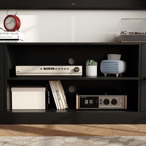 Homsee 4-in-1 Wall Unit TV Stand for TVs up to 65", Black Y372