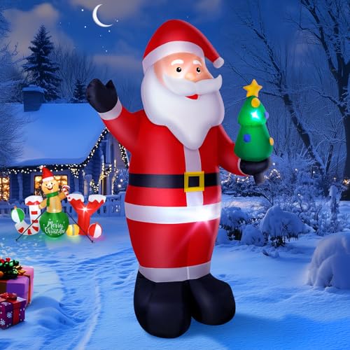 14FT Christmas Inflatable Santa Claus Outdoor Yard Decorations with LED Lights S7265