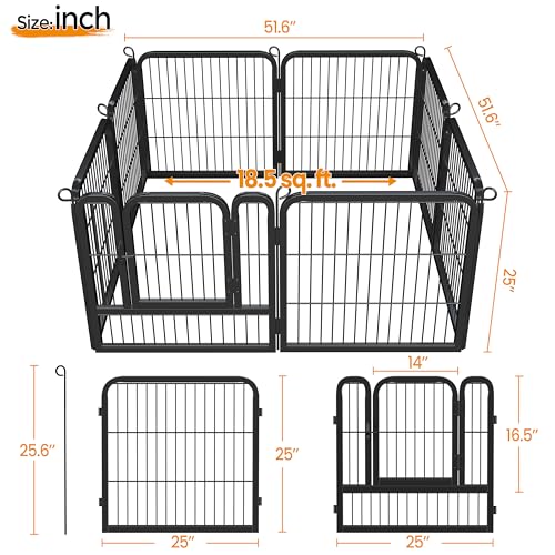 Yaheetech Dog Playpen Outdoor 40 Inch 8 Panels Metal Pet Fence I4784