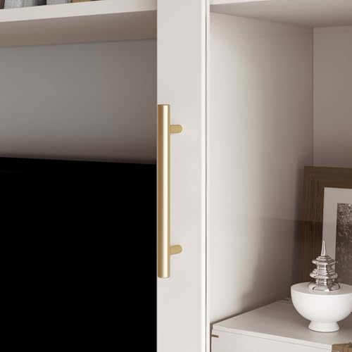 Entertainment Wall Unit, 4-Piece TV Stand with Bookshelves, White O526579