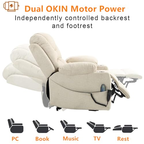 Lift Chair Recliner with Massage and Heat, Heavy Duty for Seniors, Brown V12888