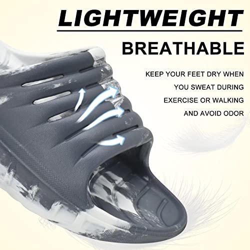KuaiLu Men's Recovery Sandals Orthotic Cushion Open Toe Sport Slides D332788