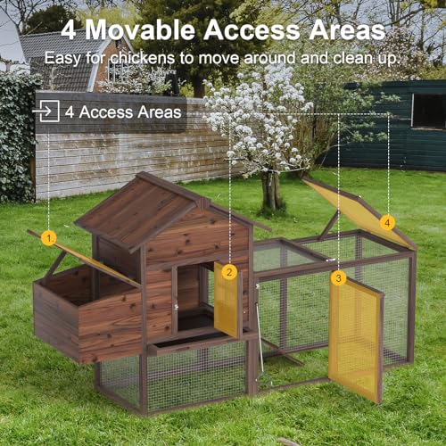 Large Wooden Chicken Coop Outdoor Hen House with Nest Box M865438