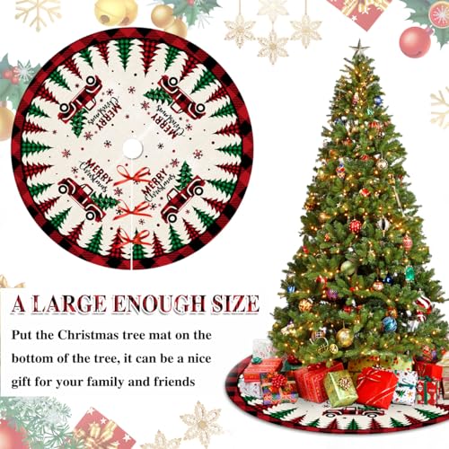 Red Buffalo Plaid Christmas Tree Skirt 48 Inches Y4933