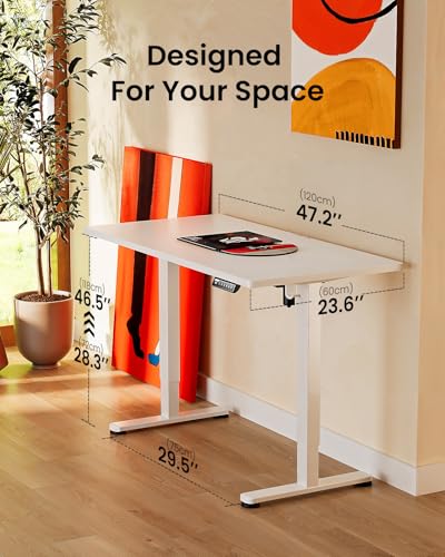 ErGear Height Adjustable Electric Standing Desk 48 x 24 Inches, Walnut S608