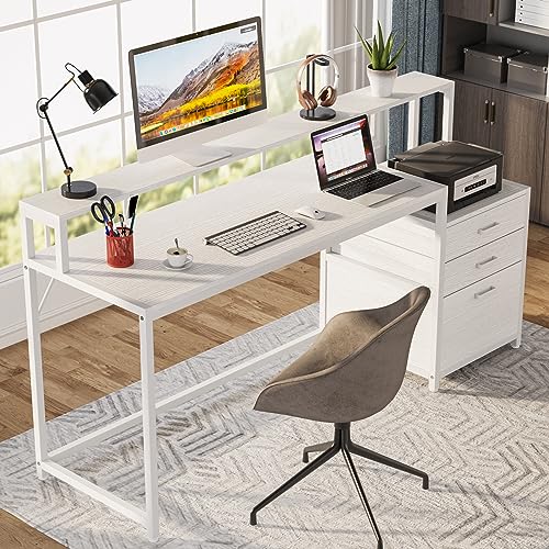Tribesigns 63 Inch Computer Desk with File Drawer Cabinet F166