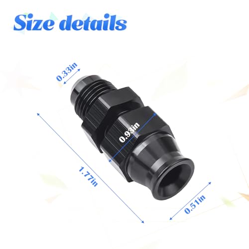 6AN Male to 3/8" Hardline Compression Fitting Adapter, Black Anodized Aluminum N259724