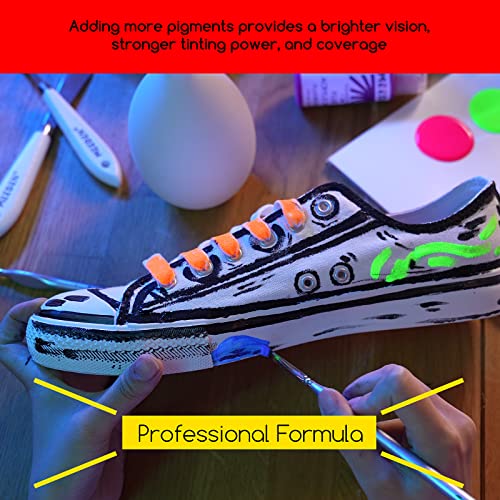 MEEDEN Fluorescent Acrylic Paint Set, 6 High Flow Colors, 2 oz F534526