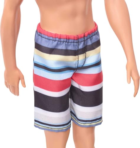 Ken Fashion Doll Beach-Themed Striped Swimsuit W501568