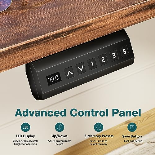 Adjustable Height Electric Standing Desk 55x24 Inch Black W5266