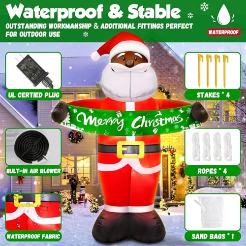 13FT Giant Dinosaur Christmas Inflatable with LED Lights and Candy Cane Santa Hat B668