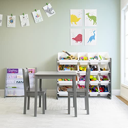 Humble Crew Supersized Toy Storage Organizer with 16 Removable Bins, Grey/White D772791