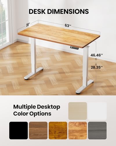 ErGear Height Adjustable Electric Standing Desk 48 x 24 Inches, Walnut S608