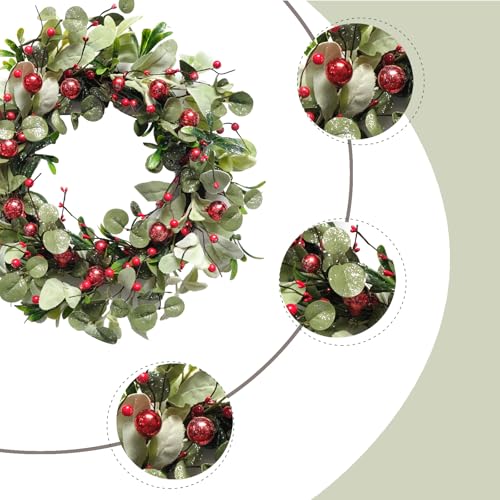 idyllic 22 Inch Artificial Christmas Wreath with Red Berry for Front Door C41701