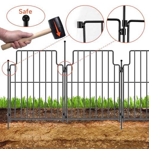 10Pack Decorative Garden Fence, 21in x10.83ft, Rustproof Metal Animal Barrier H73601