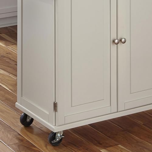 homestyles Mobile Kitchen Island Cart with Stainless Steel Top, Sage Green J6213