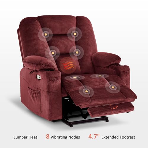 MCombo Small Power Lift Recliner Chair with Massage and Heat, Brown N356790