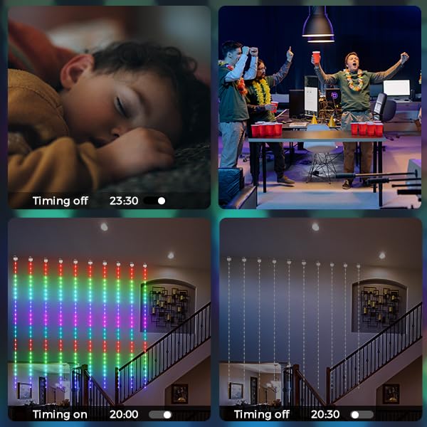 Fairy Curtain Lights - 16-Color Changing String Lights with Remote R5187