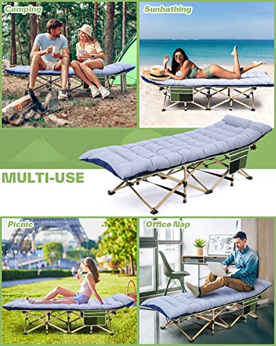 Sportneer Camping Cot for Adults with Mattress, Heavy Duty Folding Portable Bed R956