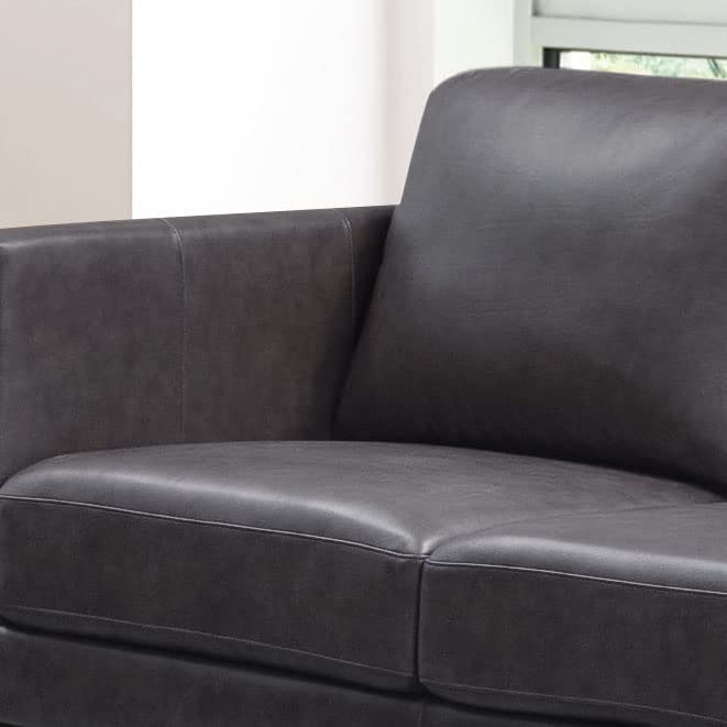 Abbyson Living Mid-Century Modern Top Grain Leather Sofa, Camel D57369