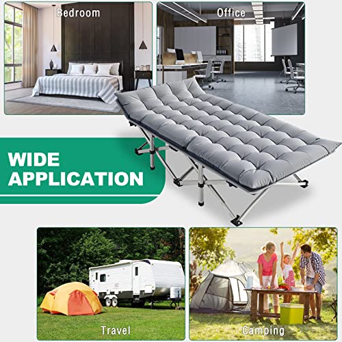 LILYPELLE Folding Camping Cot, Extra Wide Heavy Duty with Carry Bag Z15817