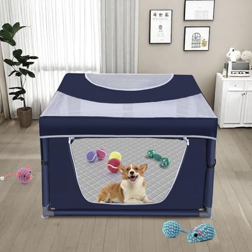 Puppy Playpen Indoor for Small Pets, 42x42x25 Inch with Gate U1971