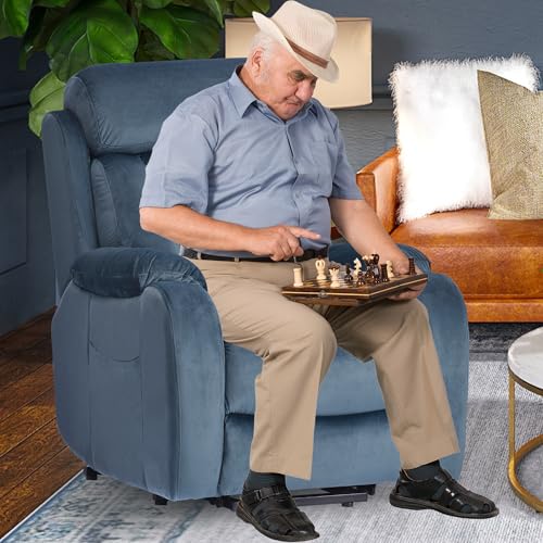 Power Lift Recliner for Elderly with Remote Control, Navy Blue P60192