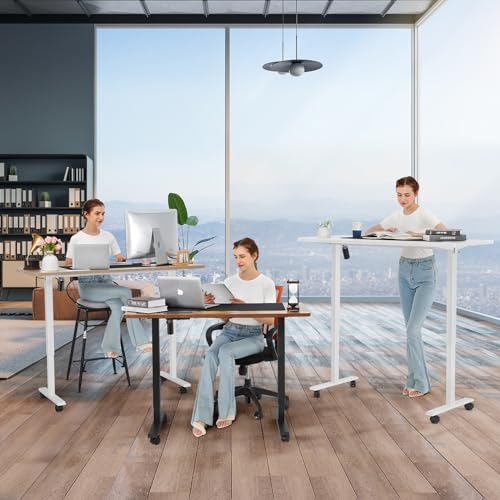 Electric Standing Desk with Charging Station, Oak W842676