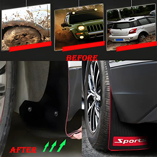 2Pcs Car Mud Flaps Splash Guards with Hardware, Black S946