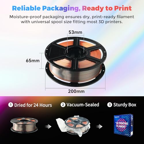 FLASHFORGE Silk PLA Filament 1.75mm, 1kg Spool V8381
